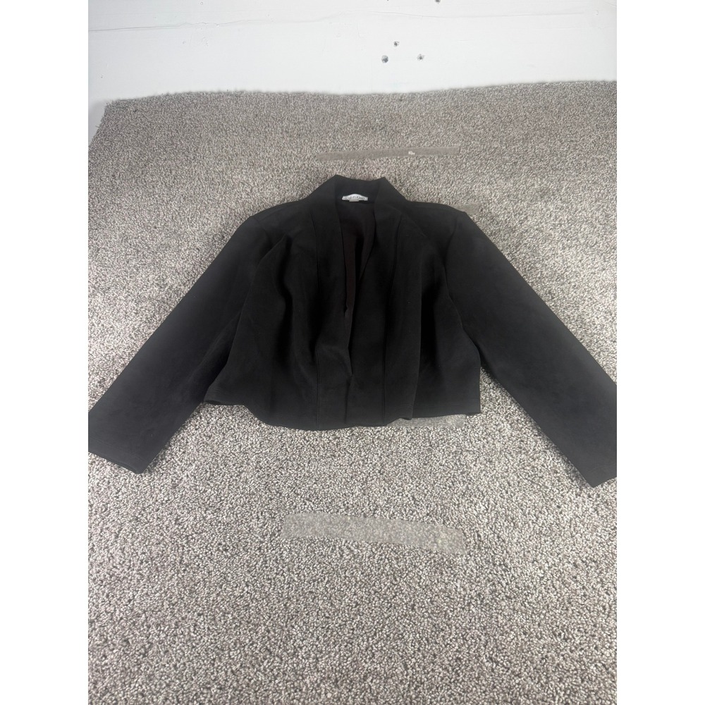 Calvin Klein Open Front Blazer Womens Black Cropped Jacket Stretch Shrug - XL
